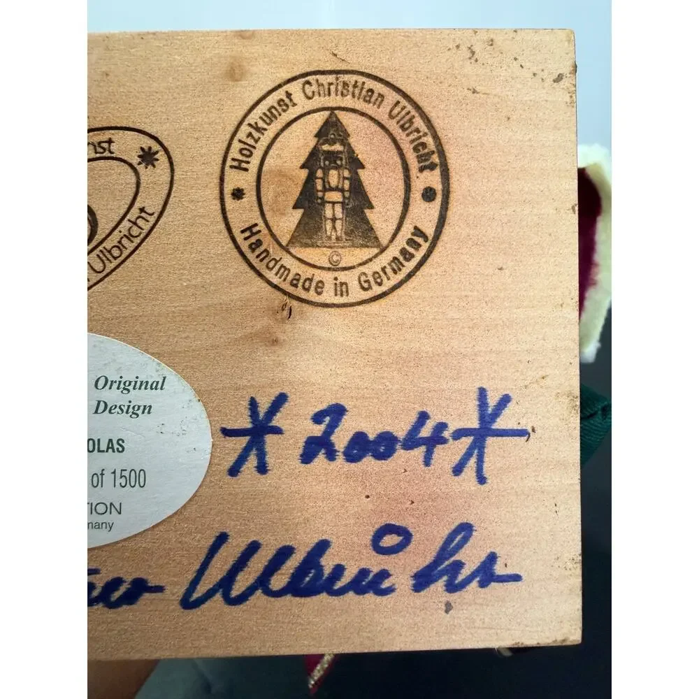 Christian Ulbricht St Nicholas Nutcracker 2004 Signed LE 738/1500 Germany 75th